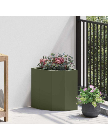 Vaso d'angolo Oliver verde 30 x 30 x 35 cm Acciaio