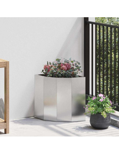 Vaso d'angolo Argento 30 x 30 x 35 cm Acciaio inossidabile