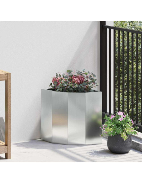 Vaso d'angolo Argento 30 x 30 x 35 cm Acciaio zincato