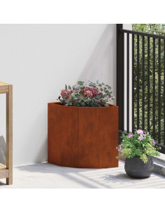 Vaso d'angolo Ruggine 30 x 30 x 35 cm acciaio corten