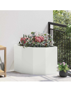 Vaso d'angolo Bianco 60 x 60 x 50 cm Acciaio