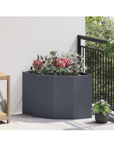 Vaso d'angolo Antracite 60 x 60 x 50 cm Acciaio