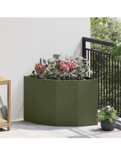 Vaso d'angolo Oliver verde 60 x 60 x 50 cm Acciaio