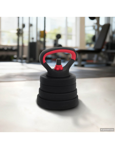 Set Manubri e Bilanciere 2-in-1 30kg Nero e Rosso
