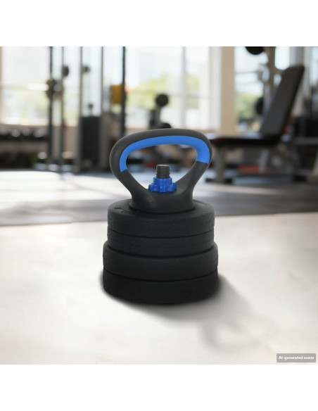Set Manubri e Bilanciere 2-in-1 30kg Nero e Blu