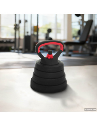 Set Manubri e Bilanciere 2-in-1 30kg Nero e Rosso