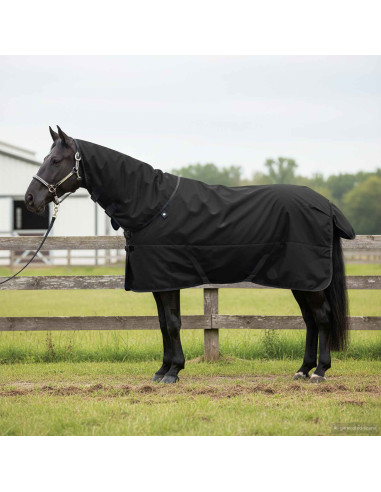 Coperta per Cavalli Verde Scuro e Nero 75 cm Poliestere