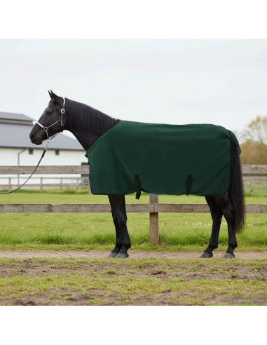 Coperta per Cavalli Verde scuro completo Poliestere