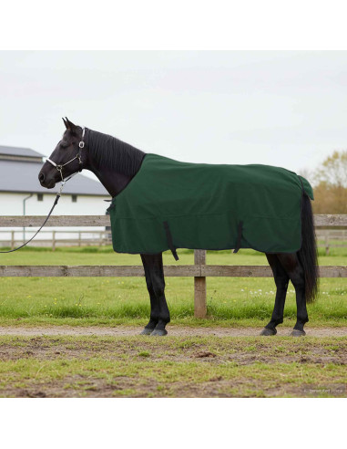 Coperta per Cavalli Verde scuro completo Poliestere