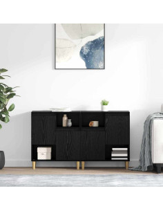 Sideboards 2 pcs Rovere Nero 60 x 35 x 70 cm Legno multistrato