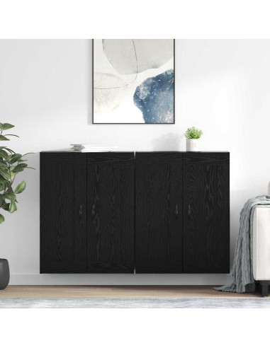 Mobile a muro 2 pcs Rovere Nero 69,5 x 34 x 90 cm