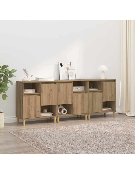 Sideboards 3 pcs Rovere artigianale 60 x 35 x 70 cm