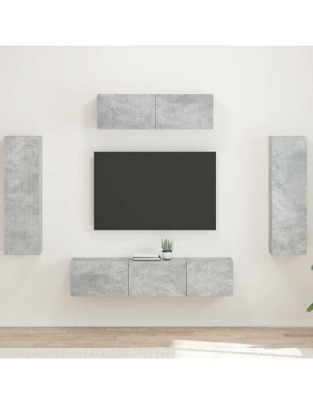 Mobile TV 5 pcs Grigio cemento