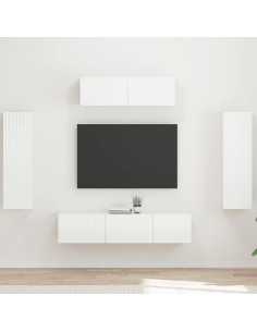 Mobile TV 5 pcs Bianco Lucido