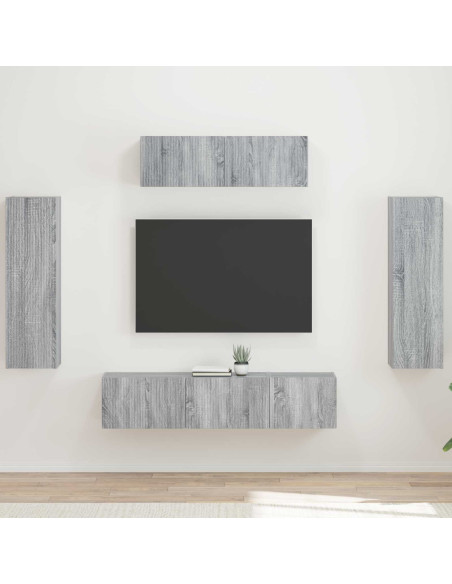 Mobile TV 5 pcs Grigio Sonoma