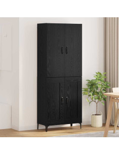 Credenza Rovere Nero 69,5 x 34 x 180 cm Legno multistrato
