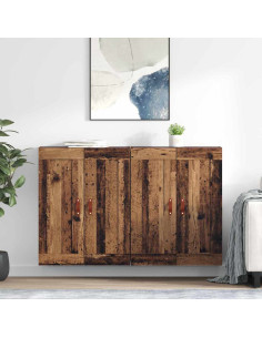 Mobile a muro 2 pcs Legno vecchio 69,5 x 34 x 90 cm