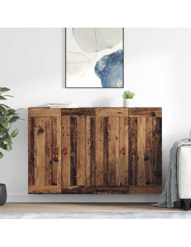 Mobile a muro 2 pcs Legno vecchio 69,5 x 34 x 90 cm