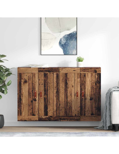 Mobile a muro 2 pcs Legno vecchio 69,5 x 34 x 90 cm