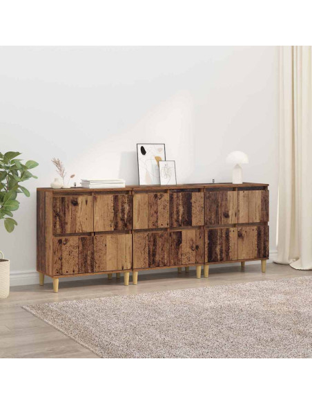 Sideboards 3 pcs Legno vecchio 60 x 35 x 70 cm
