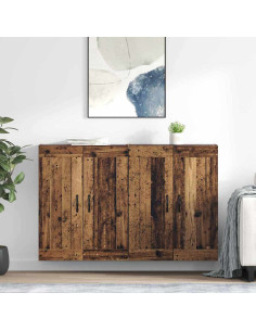 Mobile a muro 2 pcs Legno vecchio 69,5 x 34 x 90 cm