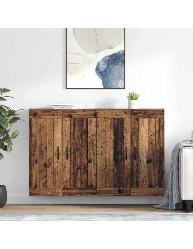 Mobile a muro 2 pcs Legno vecchio 69,5 x 34 x 90 cm