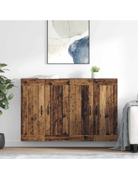 Mobile a muro 2 pcs Legno vecchio 69,5 x 34 x 90 cm