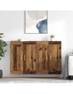 Mobile a muro 2 pcs Legno vecchio 69,5 x 34 x 90 cm