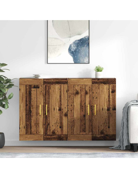 Mobile a muro 2 pcs Legno vecchio 69,5 x 34 x 90 cm