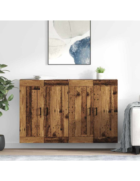 Mobile a muro 2 pcs Legno vecchio 69,5 x 34 x 90 cm