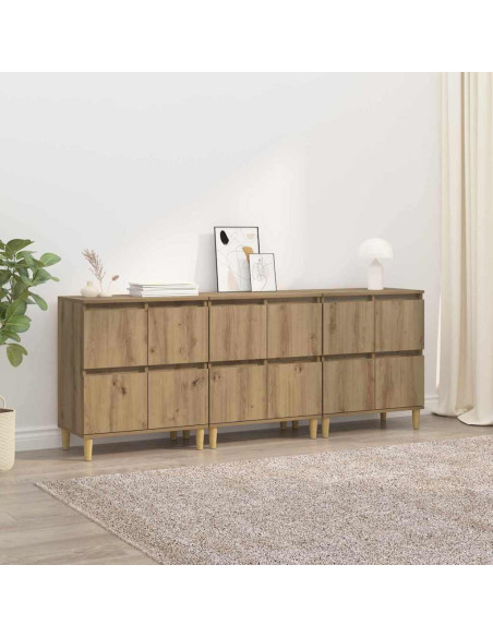 Sideboards 3 pcs Rovere artigianale 60 x 35 x 70 cm