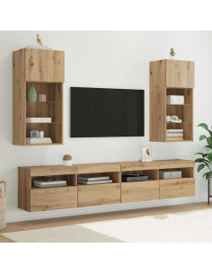 Mobiletti TV a parete 2 pcs Rovere artigianale