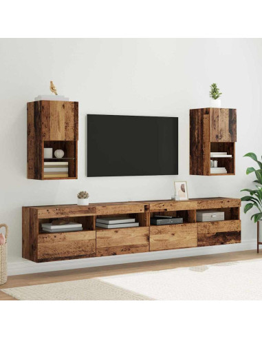 Mobiletti TV a parete 2 pcs Legno vecchio 30,5 x 30 x 60 cm