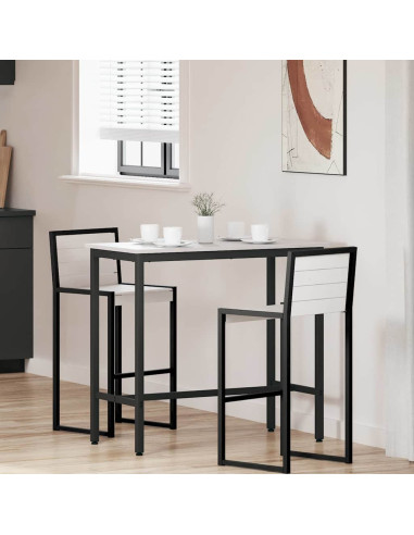 tavolo Bianco 100 x 50 x 91 cm Legno ingegnerizzato e acciaio