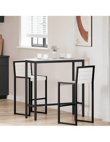 tavolo Bianco 100 x 40 x 101 cm Legno ingegnerizzato e acciaio