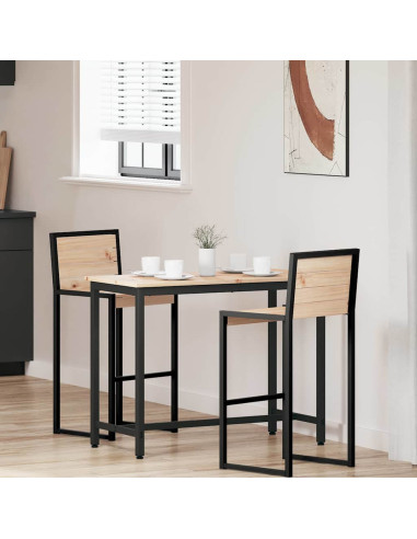 tavolo Naturale 100 x 50 x 77 cm Legno ingegnerizzato e acciaio