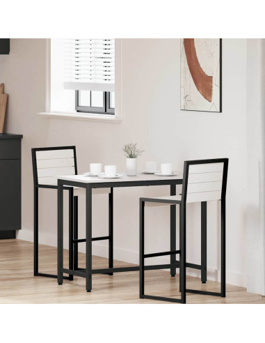 tavolo Bianco 100 x 50 x 77 cm Legno ingegnerizzato e acciaio