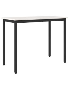 tavolo Bianco 100 x 50 x 77 cm Legno ingegnerizzato e acciaio