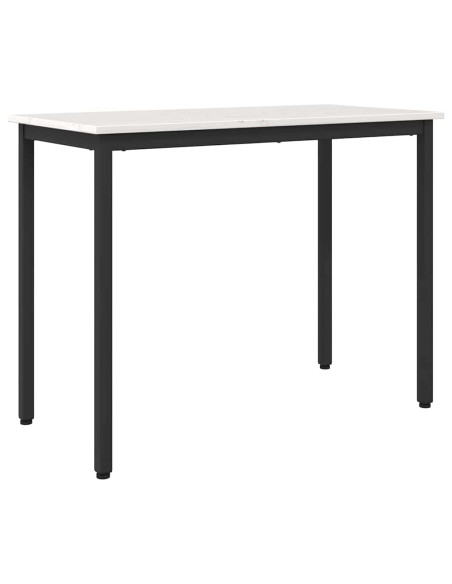 tavolo Bianco 100 x 50 x 77 cm Legno ingegnerizzato e acciaio