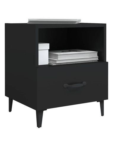 Comodino Nero in Legno Multistrato