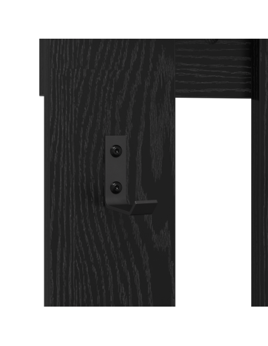 Appendiabiti a muro con specchio Rovere Nero 100 x 10 x 100 cm