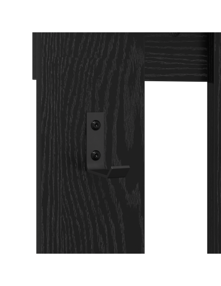 Appendiabiti a muro con specchio Rovere Nero 100 x 10 x 100 cm