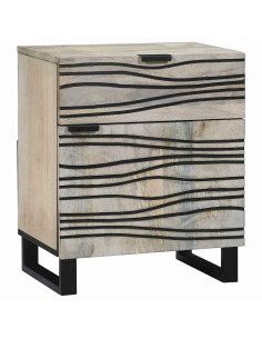 Armadio da Notte con cassetto Bianco e Nero 50 x 33 x 60 cm