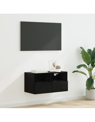Mobile TV da parete Rovere Nero 60 x 30 x 30 cm