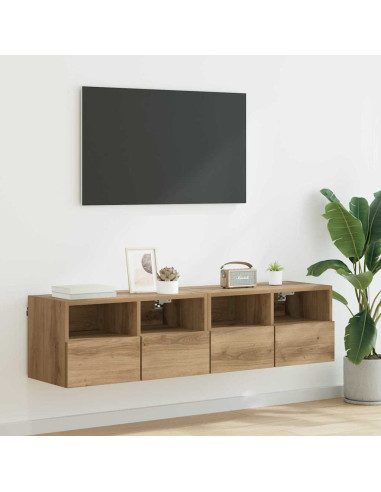 Mobiletti TV da Parete 2 pcs Rovere artigianale 60 x 30 x 30 cm
