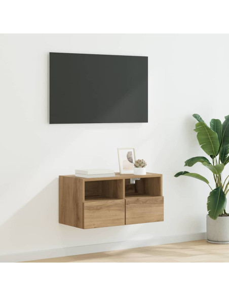 Mobile TV da parete Rovere artigianale 60 x 30 x 30 cm