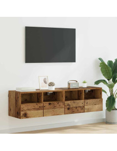 Mobiletti TV da Parete 2 pcs Legno vecchio 60 x 30 x 30 cm