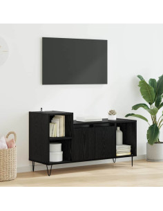 Mobile TV Rovere Nero 100 x 35 x 55 cm Legno multistrato