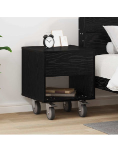 Comodino Rovere Nero 40,5 x 40 x 48 cm Legno multistrato