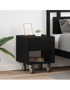 Comodino 2 pcs Rovere Nero 40,5 x 40 x 48 cm Legno multistrato